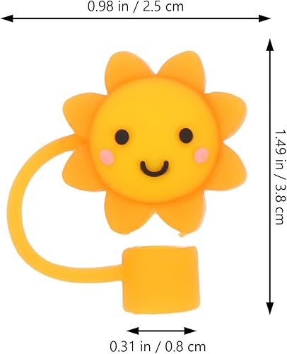 Miniatura 3 de 6 tapas de adorno para tapón de polvo, reutilizables, a prueba de fugas, tapas de paja de pipeta de vidrio, cubiertas de pajita, cubiertas de