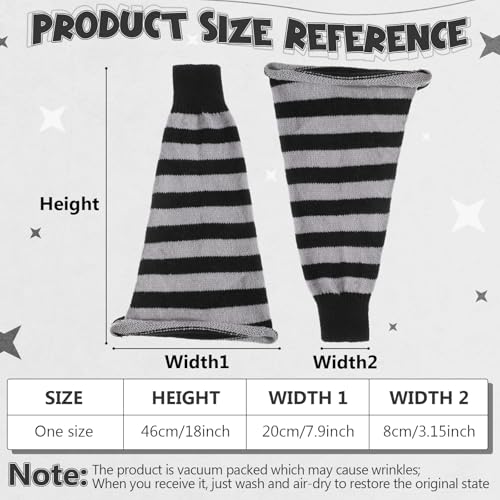 3 Pairs Women Leg Warmers Y2k Knitted Long Leg Warmers Goth Lolita Accessories2