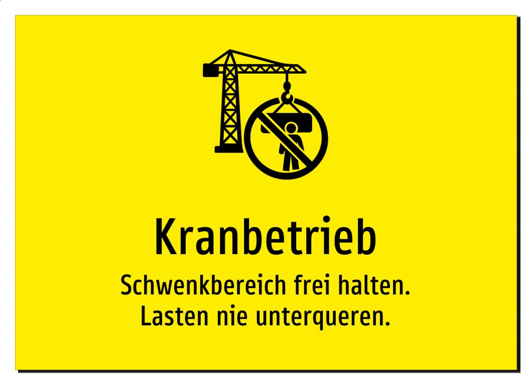 40911-DE-S-08 | Kranbetrieb - Schwenkbereich frei halten. Lasten nie