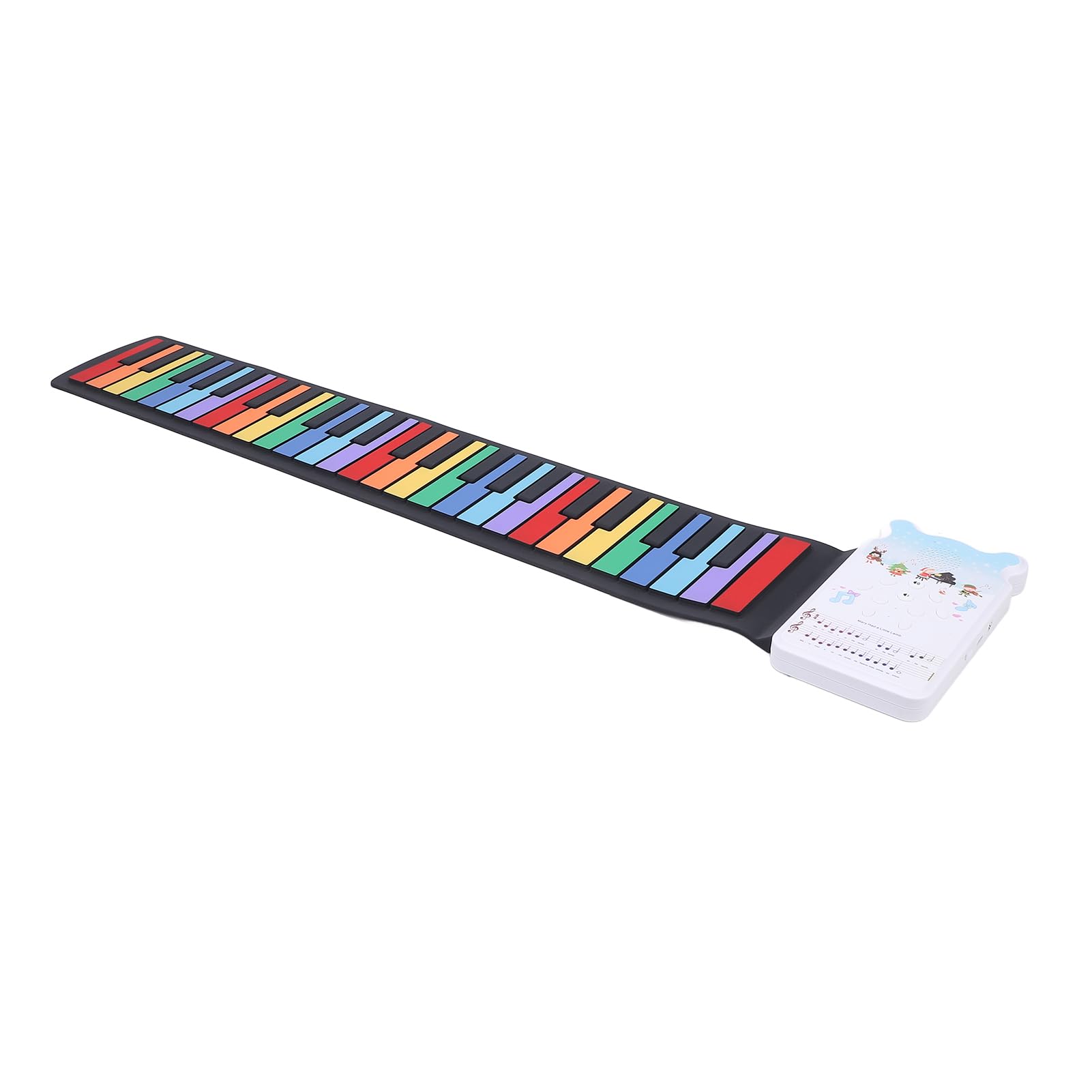 Tastiera per Arrotolabile, Tastiera per Pieghevole Ricaricabile a 49 Tasti, Portatile in Silicone con Altoparlante Incorporato per Bambini Principianti