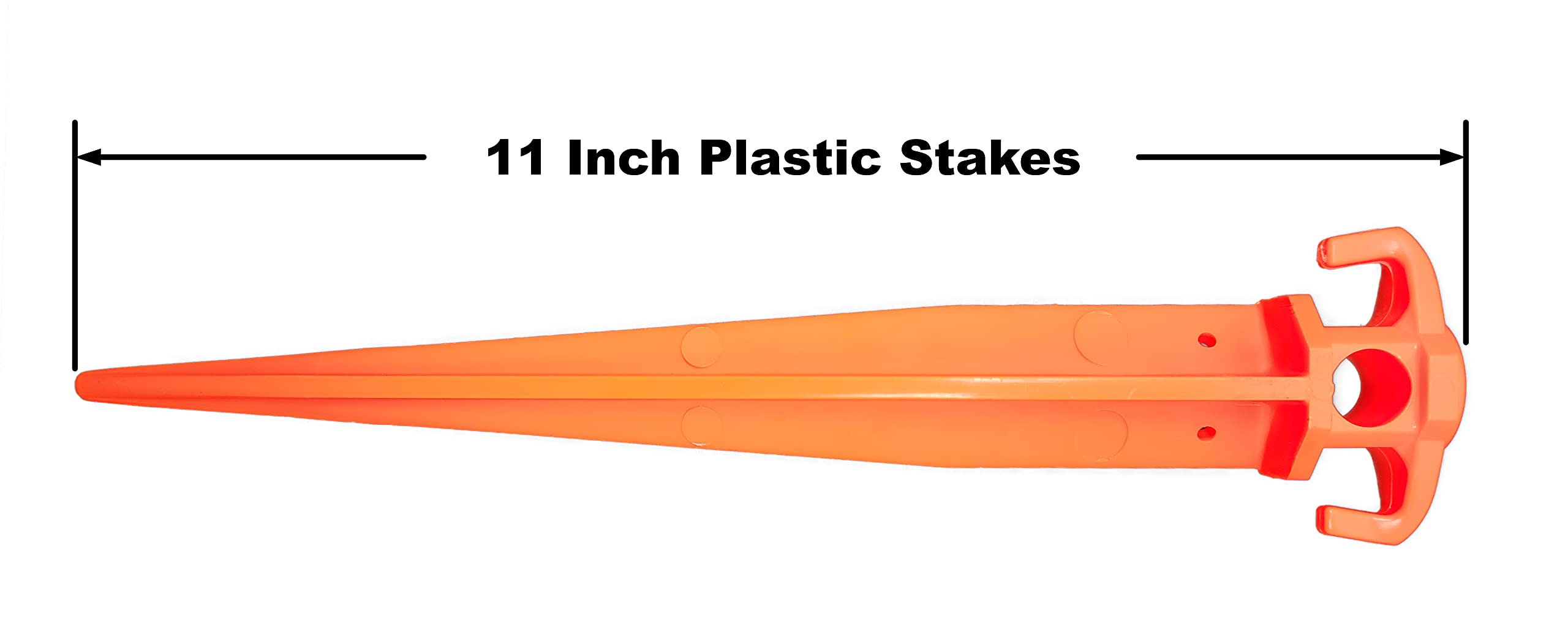Zeltheringe, 27,9 cm, 12 Stück, langlebige und starke Kunststoff-Zeltheringe für Strandmatte, Campingzelt, Strandschirm, Wandern, Garten, Landschaftspflöcke, orange UV-beständig