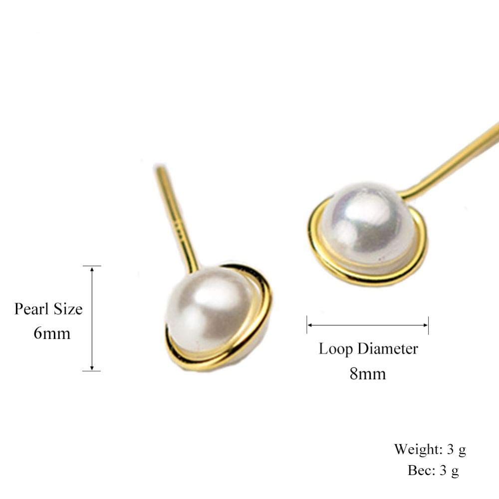 LLXYWJ Ohrringe Creolen Ohrstecker 925 Sterling Silber Blumenohrringe Frauen Pave Zirkonia Ohrpiercing Süßwasserperlenohrringe Modeaccessoires