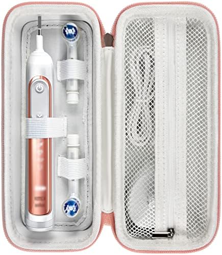 Toothbrush Travel Case Compatible with Oral-B Pro 1000, 2000, 3000, 3500, 1500/ for Philips Sonicare ProtectiveClean 4100 5100 Electric Toothbrush with Mesh Pocket for Accessories - Gold (Bag Only)