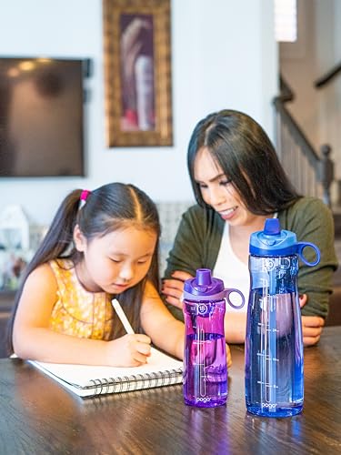 Image of Pogo Plastic Water Bottle with Chug Lid and Carry Handle, Reusable, BPA Free, Dishwasher Safe, Perfect for Travel, School, Outdoors, and Gym, 18oz 32oz 40oz 64oz