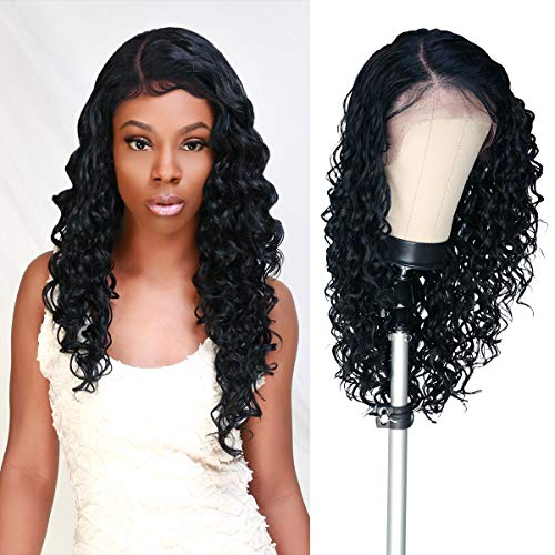 The Stylist HD LACE Front Wig Deep Twist Wave curl 13X6 Deep Transparent Lace Frontal Wigs 27 Inch Human Hair Master Blend Swiss Lace Curly Long Wig - Selena (BROWN HD Lace, 1)