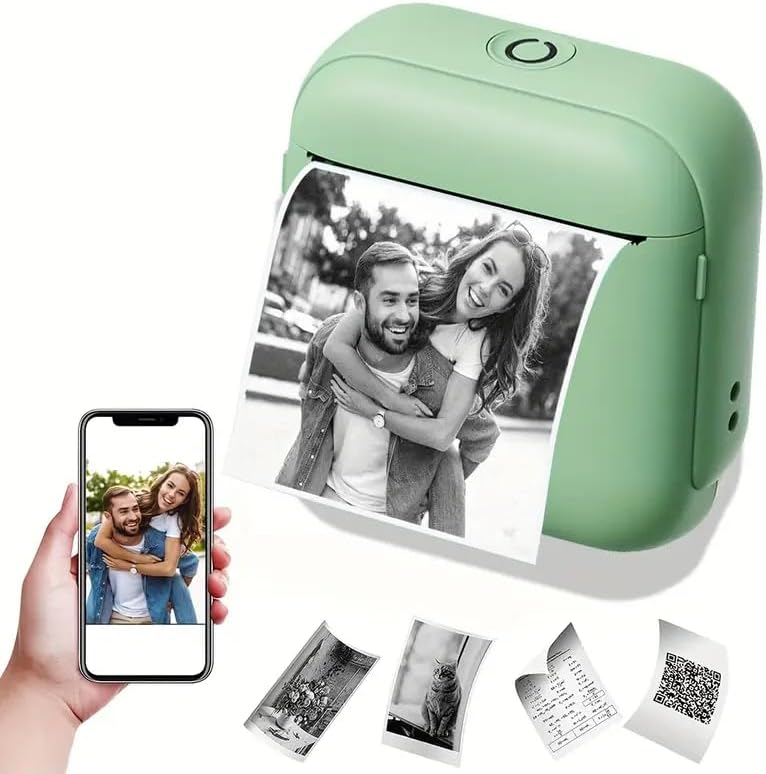 vvia Portable Thermal Printer, Instant Print, Compatible with iOS/Android Devices, Wireless, Lithium Battery, USB Powered, for Photos, Labels, Notes & More (White)