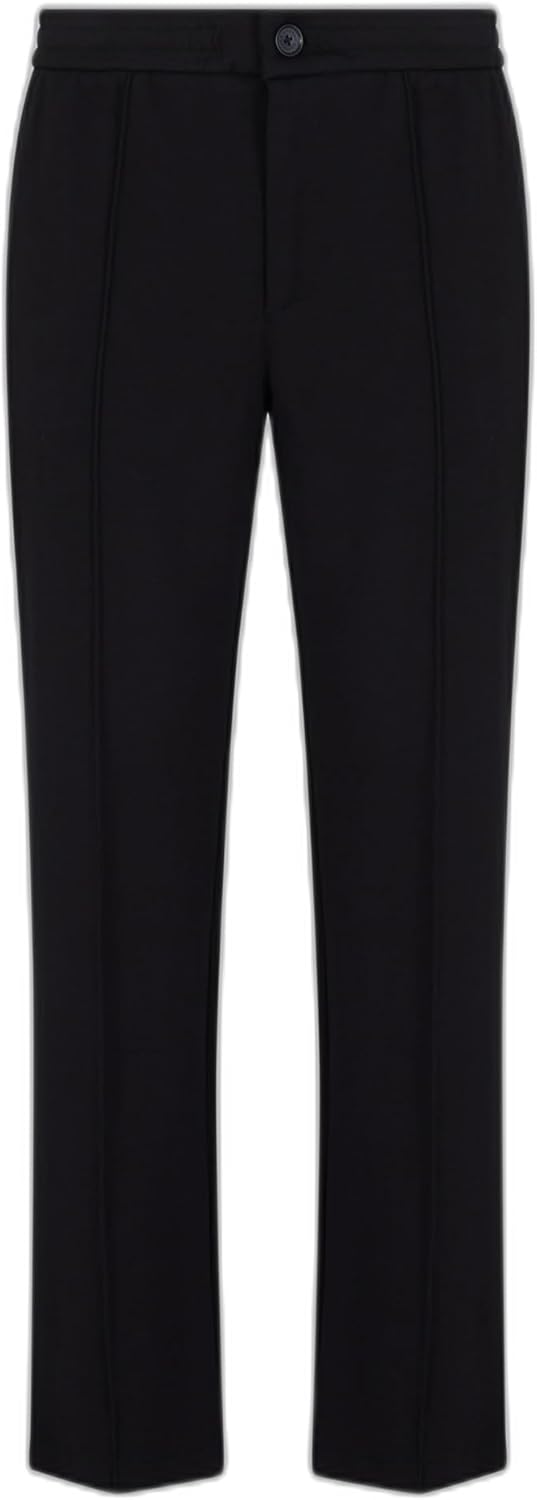 Armani Exchange Men's Cotton Interlock Suit Pant with Elastic Waistband