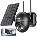 WiFi/WLAN günstig Kaufen-ieGeek 5MP Überwachungskamera Aussen Akku, PTZ Überwachungskamera Aussen WLAN mit Solarpanel,PIR-Bewegungsmelder, 30M Farbige Nachtsicht, Zwei-Wege-Audio, 2.4GHZ WiFi, 4DBi WLAN-Antenne,Alexa Kamera