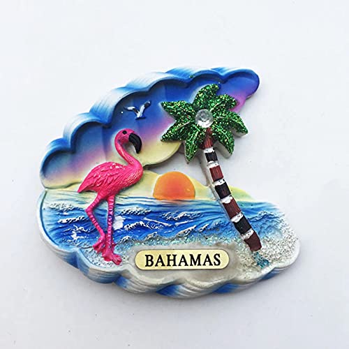 Imán decorativo 3D Flamingo Bahamas de resina miniatura 1