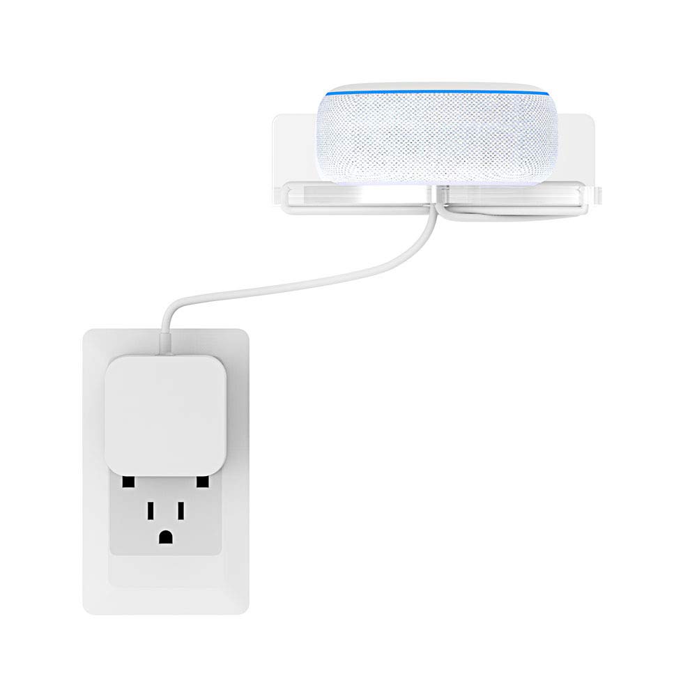For Alexa Echo Dot 3rd Wall Mount Stand（Not include echo dot） Accessories with Integrated Cable Management, No Screws Required, Speaker Accessories Rack (Alexa Echo Dot 3rd, Transparent) A336