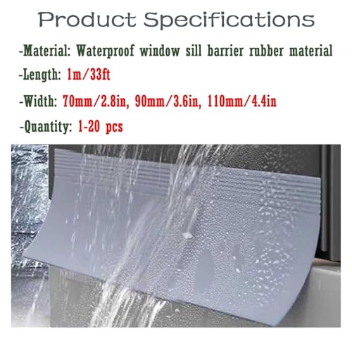 Protector de lluvia de goma autoadhesivo y resistente a la intemperie para ventanas de casa 3