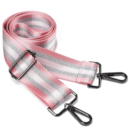 Image of LVYOUME Purse Strap Silver Hardware Wide Bag Straps Replacement Crossbody Adjustable Shoulder Strap for Purses