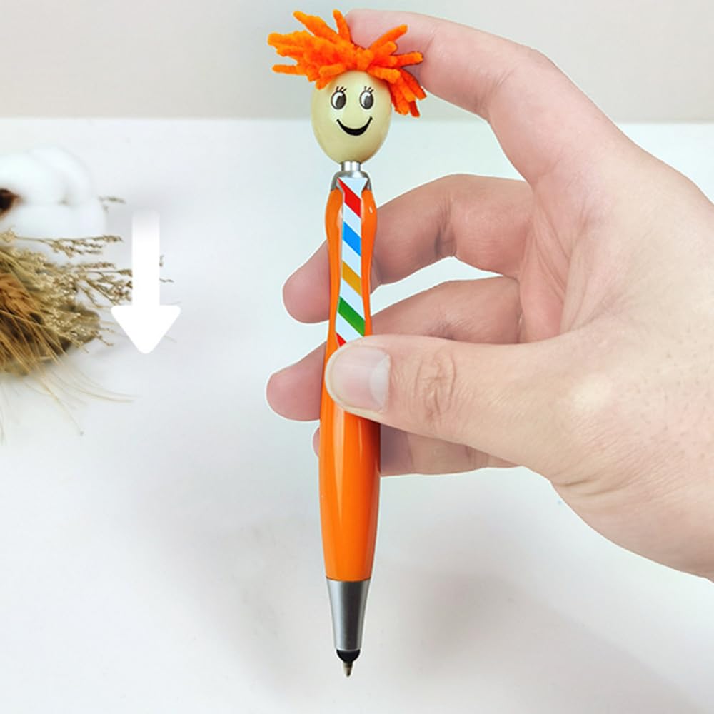 Arthink Pack of 20 Mop Head Ballpoint Pens Funny Mop Topper Pens with Plush Hair Writing Click Pen — view 5
