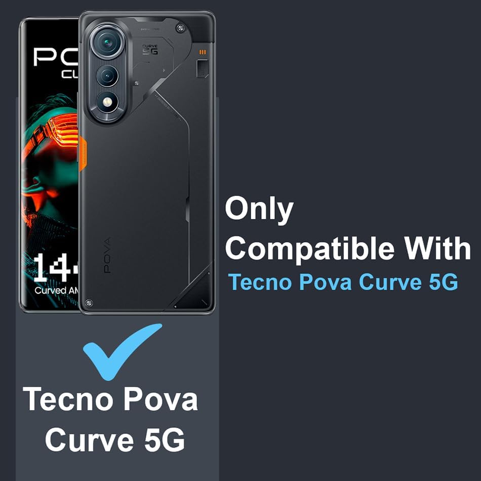 Image of COVERBLACK Soft Rubber Silicon Clear Case Back Cover Compatible for Tecno POVA Curve - Transparent