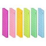 Blue Summit Supplies 30 Plastic Rulers, Bulk Shatterproof 12 Inch Ruler for School, Home, or Office, Clear Plastic Rulers, Assorted Colors, 30 Pack