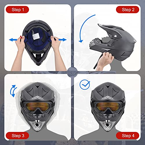 OUMURS New Black ATV Helmet