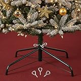 REFGY Heavy-Duty Folding Christmas Tree Stand, 15.7'' Metal Artificial Tree Holder, Replacement Base for 4-6 Ft Xmas Trees with 0.75''-1.26'' Pole, Sturdy, Durable & Easy Assembly