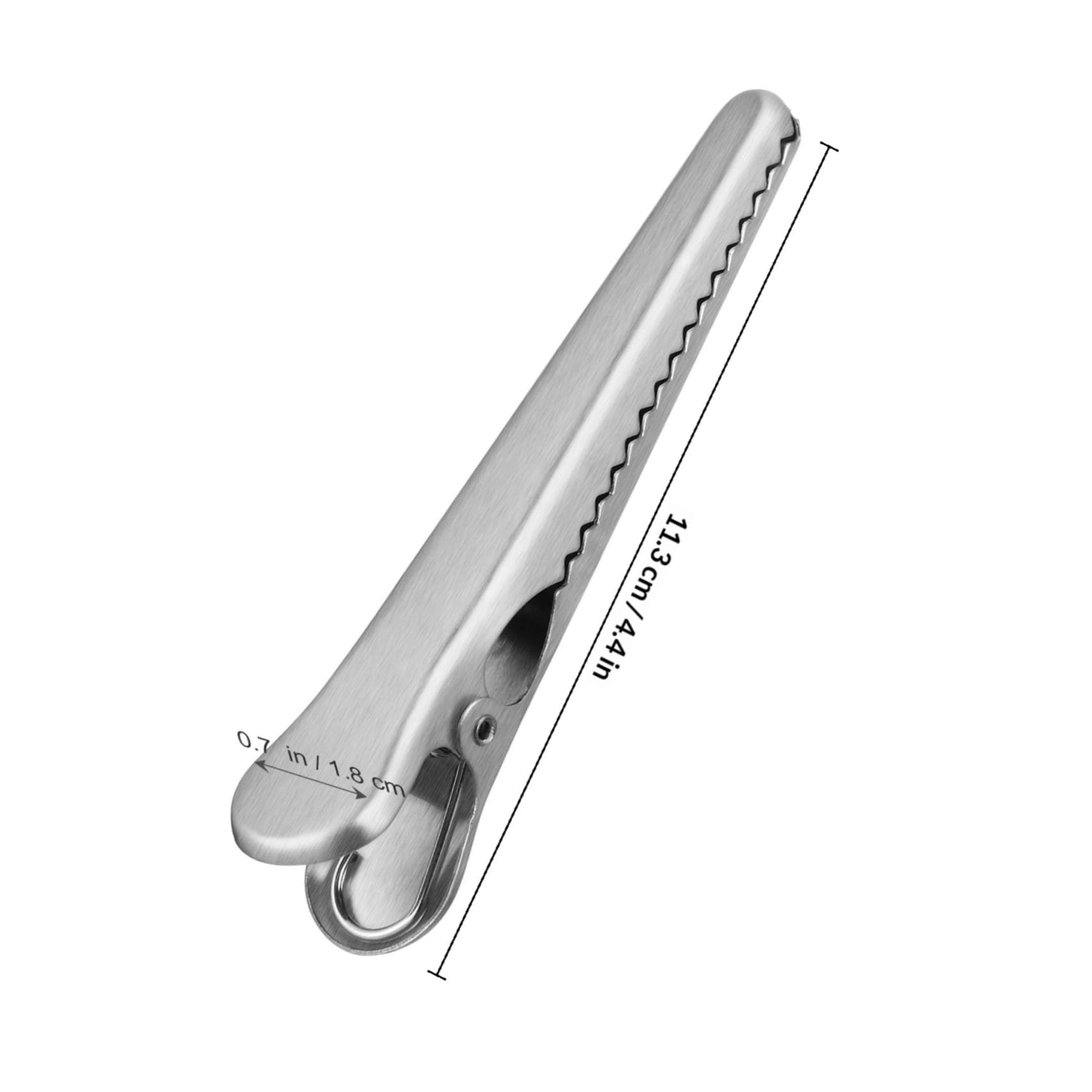 Operitacx Set 6 Clip Sigillanti in Acciaio Inossidabile Argento per Sacchetti Alimentari, Facili da Usare e Pulire, per Cucina e Casa