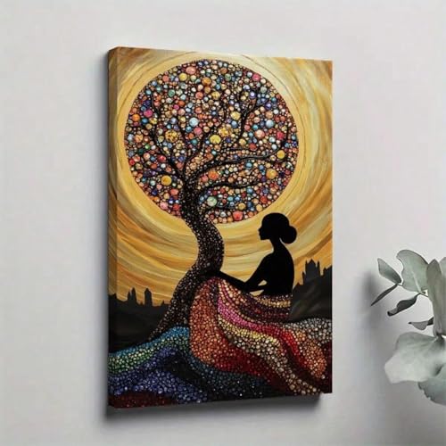 Arbre de vie décoration murale sur toile salon et chambre 80x120cm