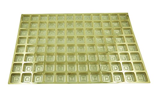 Empty Chocolate Cavity Tray - Golden Plastic Chocolate Tray for Packing Chocolates, Sweets- 96 pc Cavity Tray -Pack of 40-image-36