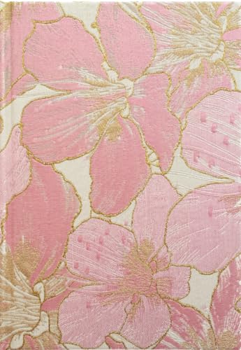 ipoul Taccuino con fiori, formato A5, 15 x 20 cm, copertina rigida, apertura piatta, carta a righe, diario per donne, quaderno per scrittura, grazioso, ibisco, rosa, regalo di compleanno per donne