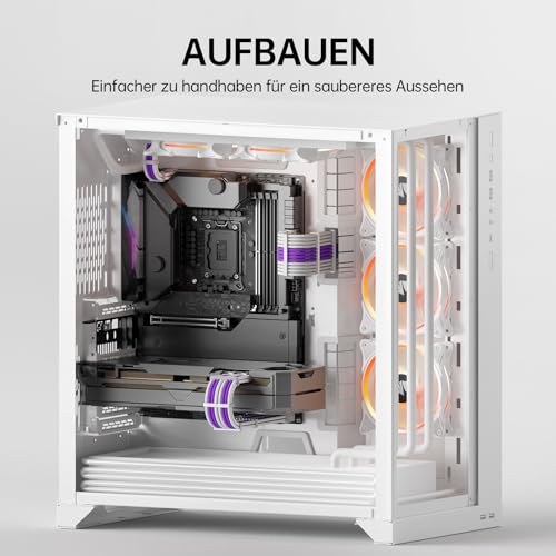 Image of AsiaHorse Upgraded 16AWG PSU Cable Extension Sleeved Custom Mod GPU PC Power Supply Soft Braided Cables with Two Color Comb Kit 24P /8P to 6+2P /8P to 4+4P 30CM