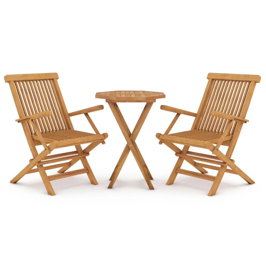 Generico Set da Pranzo per Giardino 3 pz in Legno Massello di Teak,Mobili,Mobili da Giardino,Set da Giardino,Marrone,24.6 kg,3087191