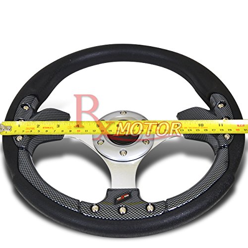 Rxmotor 320MM 6 Bolts JDM Horn Button Steering Wheel Universal Fit Not Include Hub Adapter (CARBON FIBER)