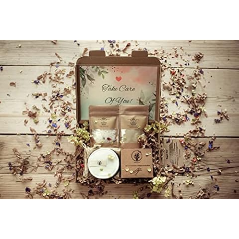 Self Care Package for Her Relaxation Pamper Hampers For Women to Enjoy, Perfect Natural Bath Salt Gift Set for New Mum to Be, Friends or Baby Showers Presents. Relaxing Get Well Soon Gifts Cover