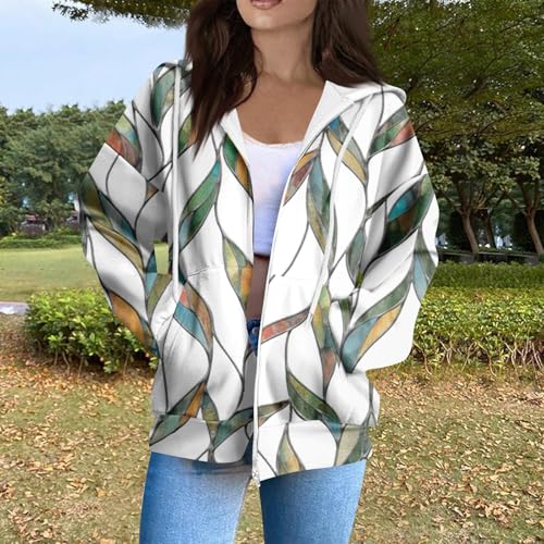 Zip Up Hoodie Women Casual Oversized Sweatshirts - Fall Fashion Fleece Lined Jacket - Thick Warm Coat Winter Clothing