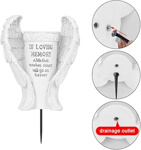 Miniatura 3 de Decoraciones de tumbas para cementerio, decoraciones de jarrón conmemorativo, regalos de condolencia por pérdida de un ser querido, jarrón