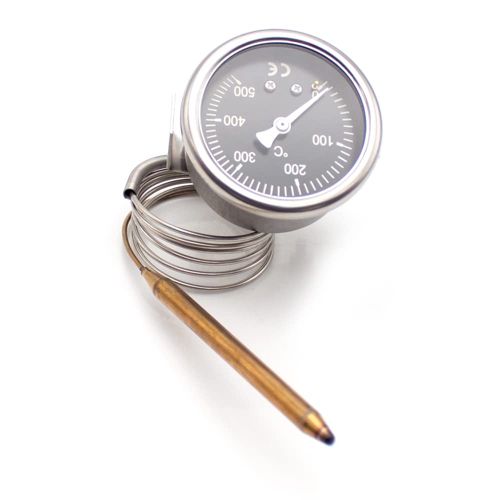 Pizzaofen Temperaturanzeige Zeiger Metallplattenthermometer Hochtemperaturbeständiger Edelstahl 304