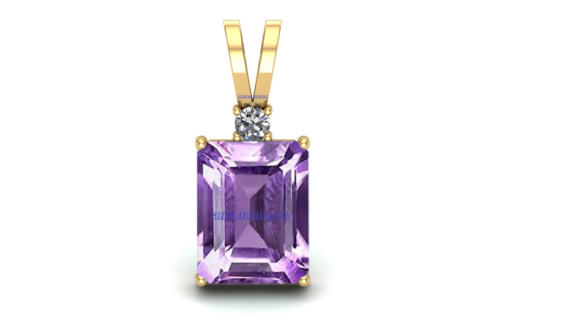 kushmiwal gems 7.25 Ratti 6.60 CaratNatural Quality Katela Amethyst Pendant Gold Plated A+ Quality for Men and Women-picture-11