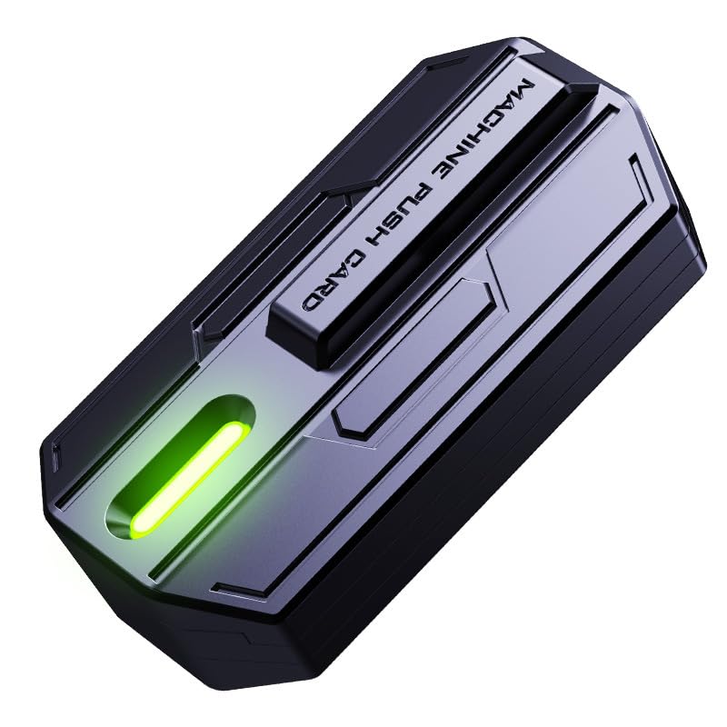 Magnetic Metal Fidget Toys with Luminous Light - Fidget Slider Toy for Adults - 3-Layer Mech Metal Sensory Push Slider Toy with Pleasing Metallic Sound - for Stress Relief - Gift for Men (Green)