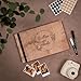 Enjoy The Wood Personalized Wooden Photo Album with Engraving - Handmade Scrapbook Album - Custom Memory Book for Wedding, Family & Special Moments - Photo Book Best Gift for Couple (Wreath)