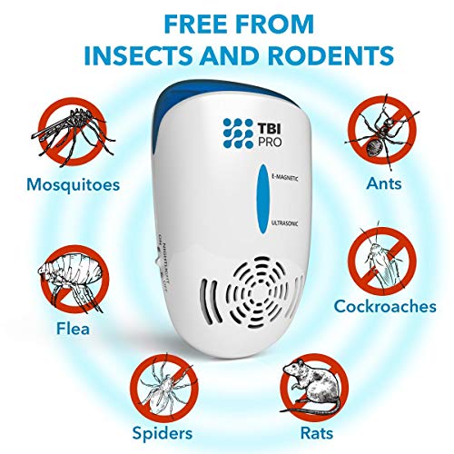 Effective Ultrasonic Pest Repeller - Wall Plug-in Electromagnetic & Ionic - Ant Fly Mosquito Mouse Rats Roach Repellent indoor - Cockroach Control Safe Quiet Electronic Device - 4000 Sq.ft (2-Pack)