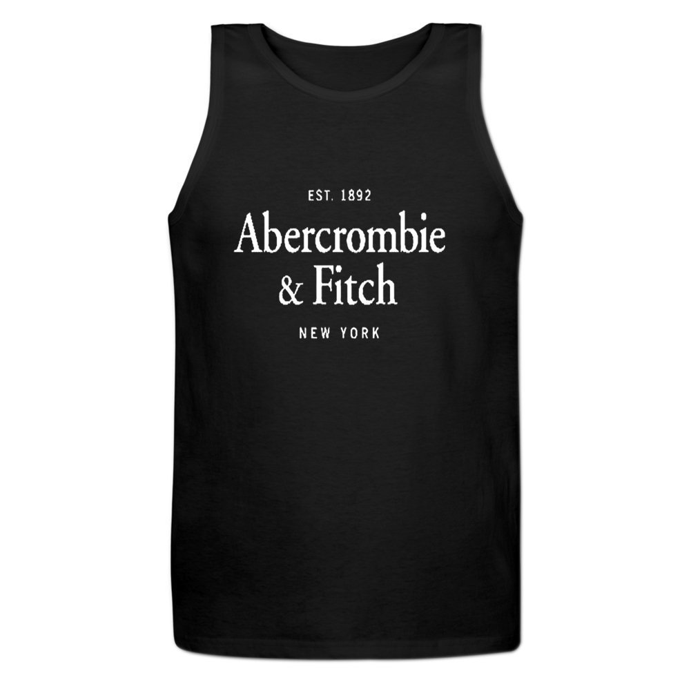 Crew Neck Abercrombie and Fitch Logo Tank Top For Men S Black