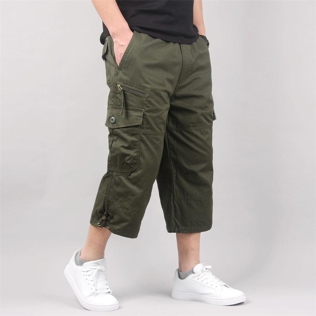 Short cargo d'été pour homme avec poches multiples en coton