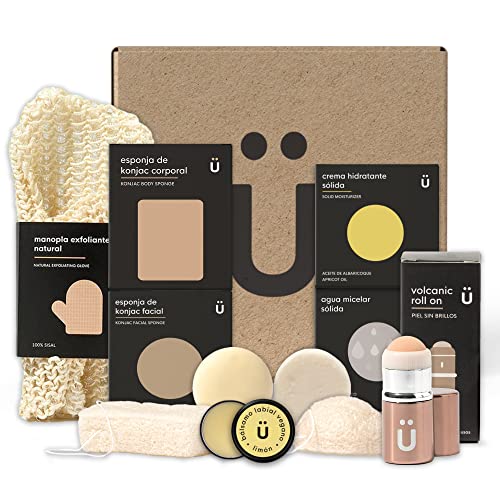 SET DE REGALO ORIGINAL NATURBRÜSH - Kit de Cuidado Corporal para Mujer - Regalo Mujer - 7 Productos Naturales - Agua Micelar, Crema Hidratante, Guante Exfoliante Corporal…