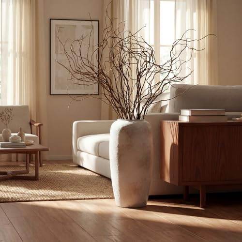 Image of Norme 3 Pcs 47.2 Inch Lifelike Curly Willow Branches for Vases Artificial Decorative Dried Twigs Tall Plastic Vine Bendable Stick for DIY Plant Crafts Farmhouse Wedding Indoor Home Hotel Decor(Brown)