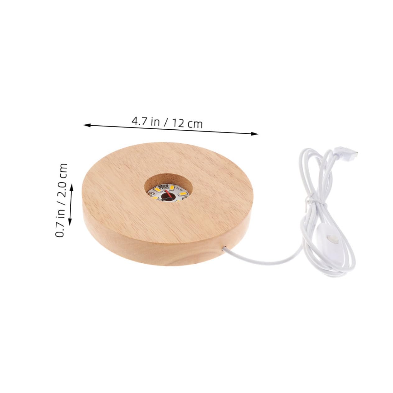 Happyyami 2Pcs LED Light Display Base Stand for Crystal Spheres Holder with Warm Light Wide Thick for DIY Night Lights and Home Decor