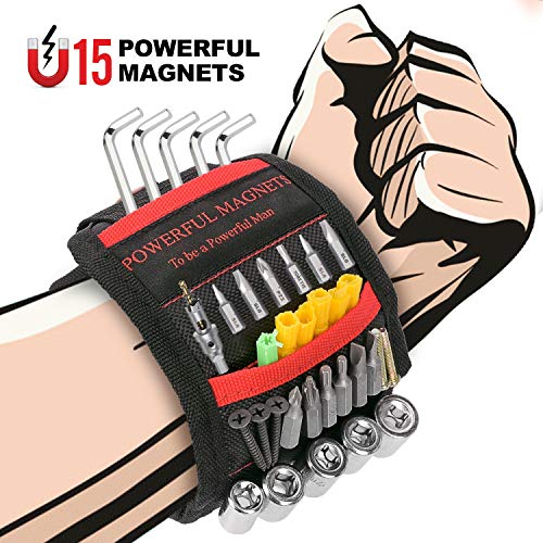 Ceenwes Magnetic Wristband Pick-Up Tool for Holding Screws, Nails, Drill Bits Gifts