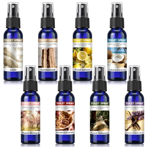Image of 8 Pcs Toilet Spray Bathroom Odor Eliminator 2oz Air Freshener,Blue,Cool