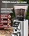 Tuni G1 Conical Burr Coffee Grinder, 48 Grind Settings Anti-static Burr Mill, Precision Electronic Timer and LED Touchscreen for Espresso/Drip/Cold Brew/French Press, Stainless Steel, Silver