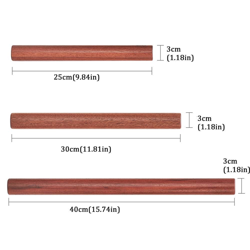 Mattarello Premium in Legno massello - Superficie Liscia e Non Rivestita per Biscotti, Pasta, Pasticceria, Snack, Pizza - 9,84 pollici/15,74 Pollici