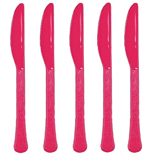 Amscan Plastic Knives Party Supplies, Full Size, Magenta