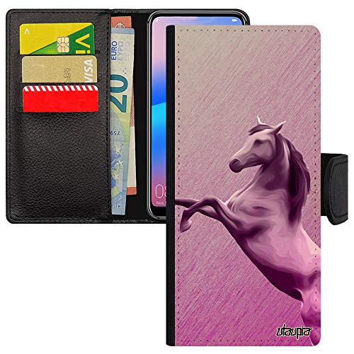 Coque Samsung S21 Ultra antichoc à rabat rose design cheval et poney