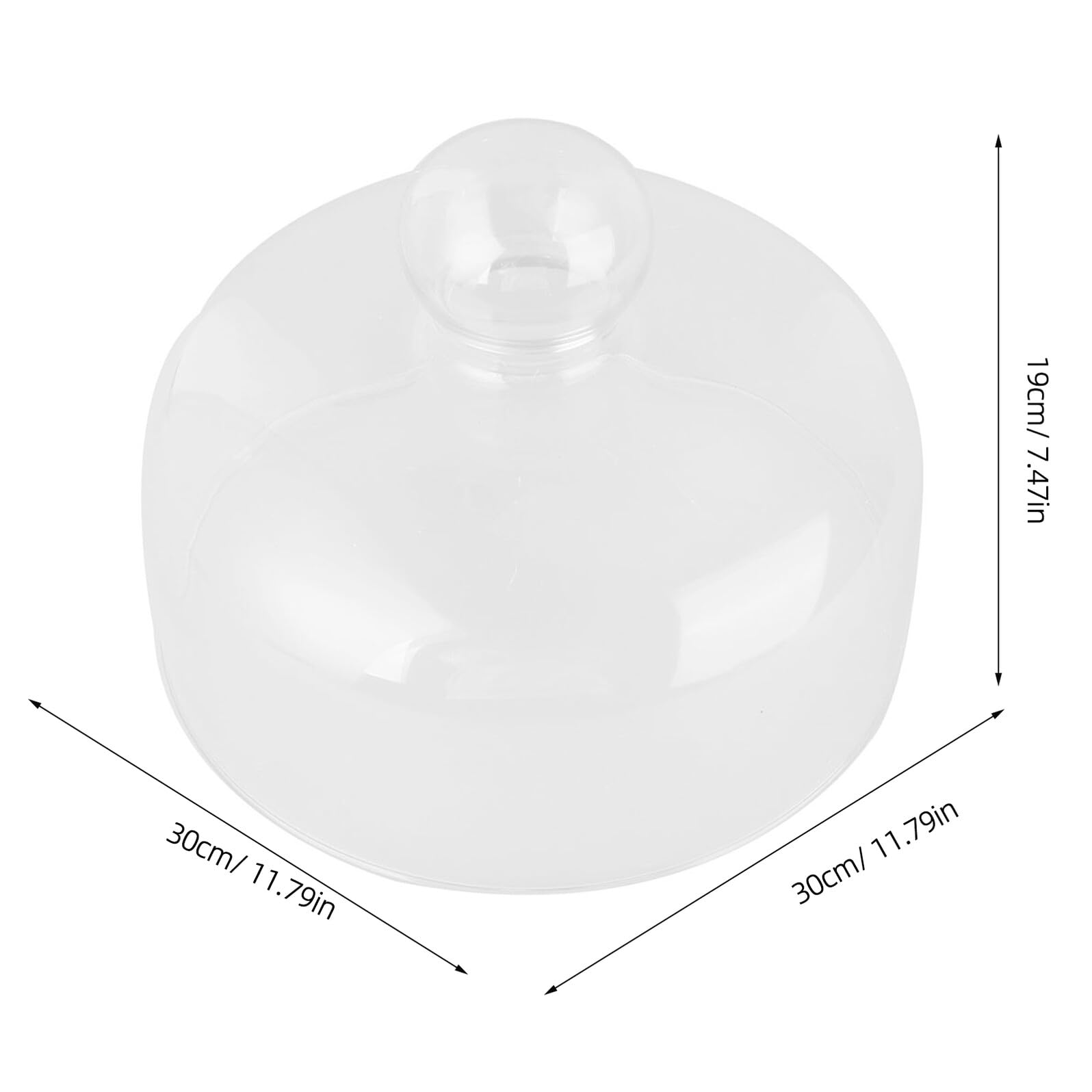 Cubierta de cristal para tartas de 30 cm, de grado alimenticio con tapa para protección de alimentos en casa