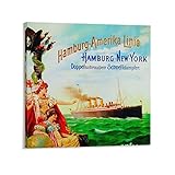 Advertising Poster Hamburg American Airlines Promotional Art Vintage Wall Decor Canvas Wall Art Prin