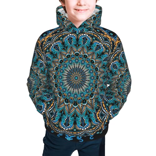 Mandala Kid Hoodies Boys Sweatshirts Girls Pullover with Pocket3
